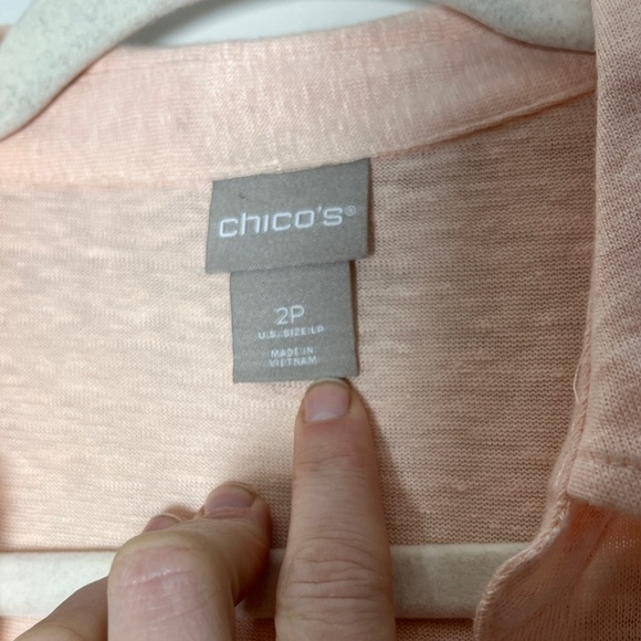 Chico’s 100% Linen Henley Top Size Chicos 2P Beachy, Summer, Vacation - Picture 4 of 8